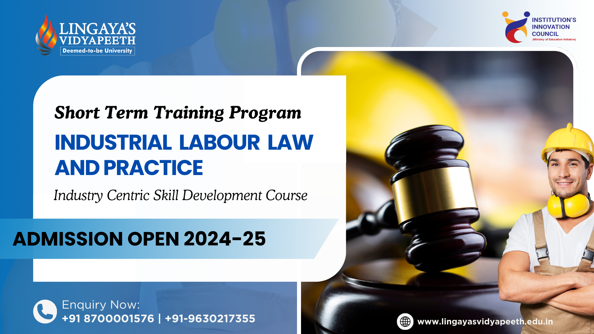 Industrial Labour Law and Practice – Short Term Training